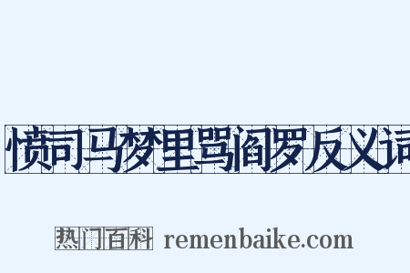 愤司马梦里骂阎罗反义词是什么意思的图片